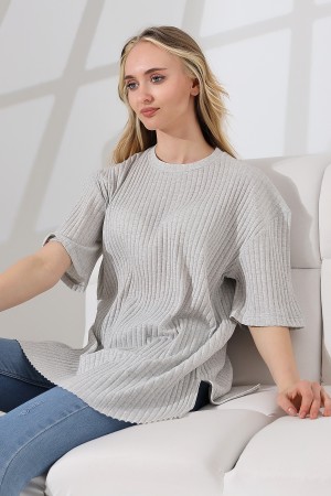 21493 KADIN 7X4 KAŞGORSE  OVERSİZE  YANLARI YIRTMAÇLI BİSİKLET TUNİK TSHIRT 21493 KADIN 7X4 KAŞGORSE  OVERSİZE  YANLARI YIRTMAÇLI BİSİKLET TUNİK TSHIRT