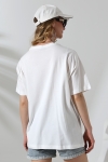 21752 KADIN OVERSİZE KOMPAKT PAMUKLU KISA KOL BİSİKLET TSHIRT
