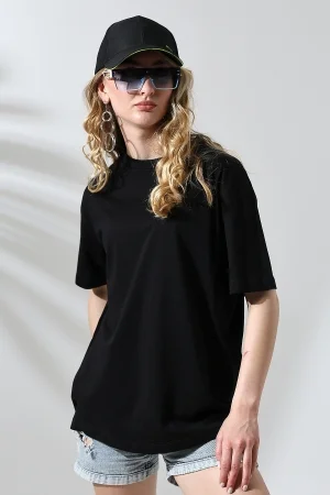 21752 KADIN OVERSİZE KOMPAKT PAMUKLU KISA KOL BİSİKLET TSHIRT