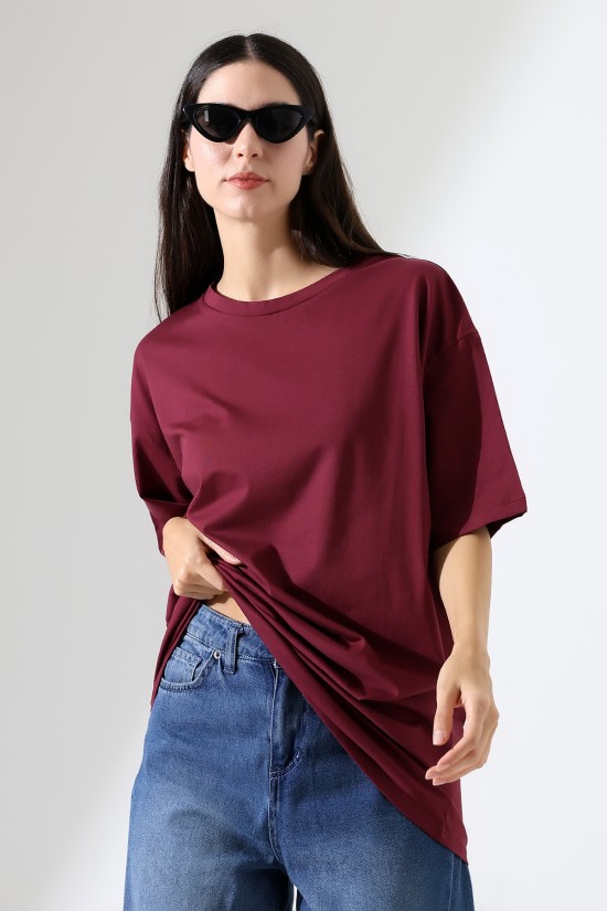 21752 KADIN OVERSİZE KOMPAKT PAMUKLU KISA KOL BİSİKLET TSHIRT 21752 KADIN OVERSİZE KOMPAKT PAMUKLU KISA KOL BİSİKLET TSHIRT