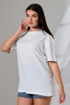21752 KADIN OVERSİZE KOMPAKT PAMUKLU KISA KOL BİSİKLET TSHIRT