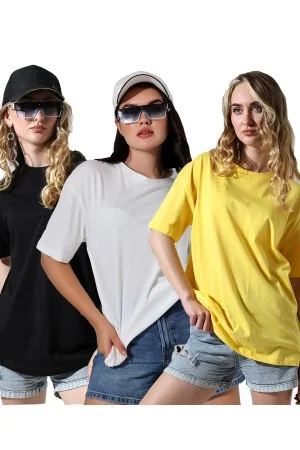 0-31752 - 3LÜ PAKET KADIN OVERSİZE KOMPAKT PAMUKLU KISA KOL BİSİKLET TSHIRT 0-31752 - 3LÜ PAKET KADIN OVERSİZE KOMPAKT PAMUKLU KISA KOL BİSİKLET TSHIRT