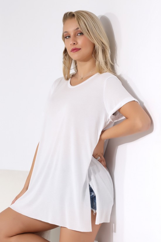 19598 BAYAN KISA KOL KATLAMA. YANL YARI DİKİŞSİZ VE YIRTM.VSK BİSİKLET YAKA TUNİK TSHIRT 19598 BAYAN KISA KOL KATLAMA. YANL YARI DİKİŞSİZ VE YIRTM.VSK BİSİKLET YAKA TUNİK TSHIRT