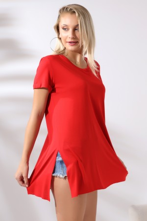 19598 KADIN KISA KOL KATLAMA. YANL YARI DİKİŞSİZ VE YIRTM.VSK BİSİKLET YAKA TUNİK TSHIRT 19598 KADIN KISA KOL KATLAMA. YANL YARI DİKİŞSİZ VE YIRTM.VSK BİSİKLET YAKA TUNİK TSHIRT
