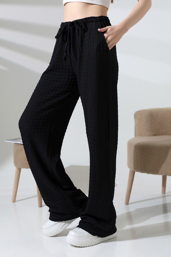 21959 KADIN JAKARLI KUMAŞ CEPLİ İNCE BELLASTİKLİ PAÇASI AÇIK SALAŞ PANTOLON 21959 KADIN JAKARLI KUMAŞ CEPLİ İNCE BELLASTİKLİ PAÇASI AÇIK SALAŞ PANTOLON