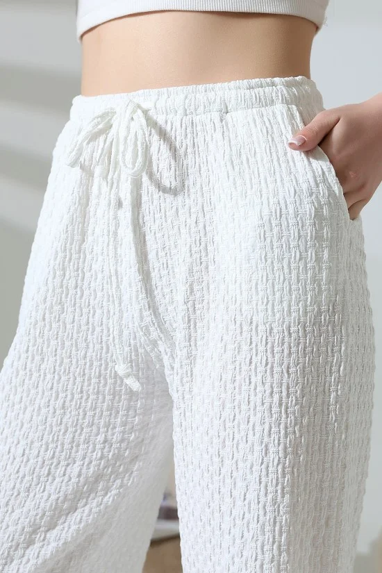 21959 KADIN JAKARLI KUMAŞ CEPLİ İNCE BELLASTİKLİ PAÇASI AÇIK SALAŞ PANTOLON 21959 KADIN JAKARLI KUMAŞ CEPLİ İNCE BELLASTİKLİ PAÇASI AÇIK SALAŞ PANTOLON