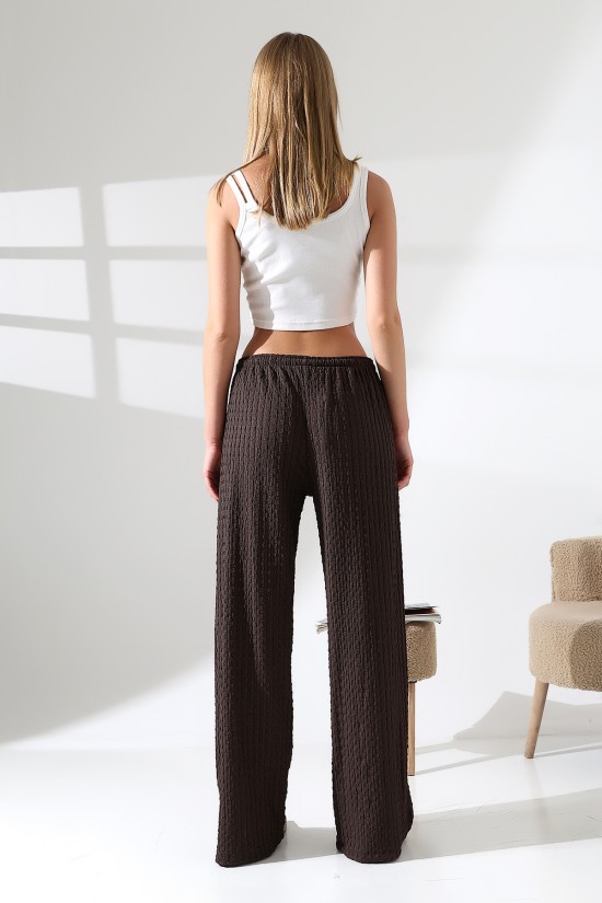 21959 KADIN JAKARLI KUMAŞ CEPLİ İNCE BELLASTİKLİ PAÇASI AÇIK SALAŞ PANTOLON 21959 KADIN JAKARLI KUMAŞ CEPLİ İNCE BELLASTİKLİ PAÇASI AÇIK SALAŞ PANTOLON