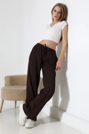 22146 KADIN AKORDİON FULL LYC KUMAŞ  CEPLİ İNCE BELLASTİKLİ PAÇASI AÇIK SALAŞ PANTOLON 