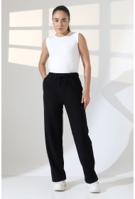 22165 KADIN FIRÇALI SELANİK CEPLİ İNCE BELLASTİKLİ PAÇASI AÇIK SALAŞ PANTOLON 