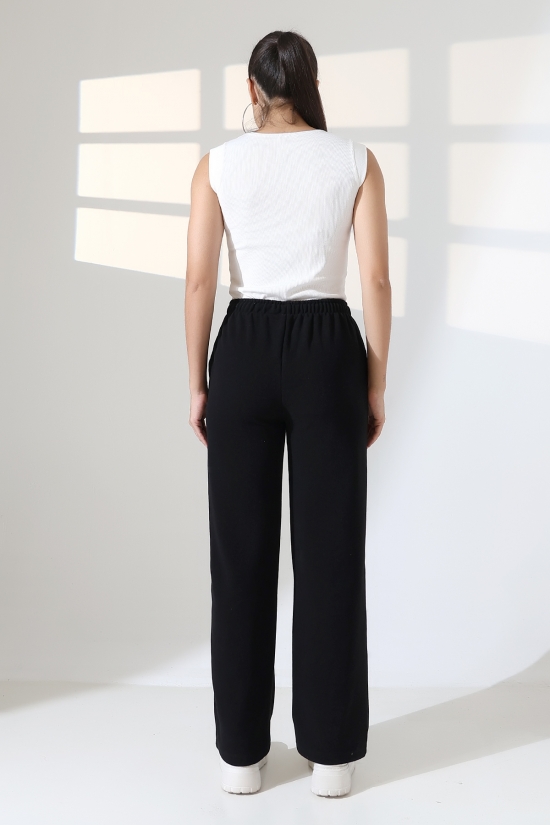 22165 KADIN FIRÇALI SELANİK CEPLİ İNCE BELLASTİKLİ PAÇASI AÇIK SALAŞ PANTOLON 