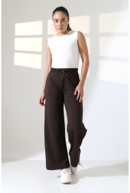 22165 KADIN FIRÇALI SELANİK CEPLİ İNCE BELLASTİKLİ PAÇASI AÇIK SALAŞ PANTOLON 