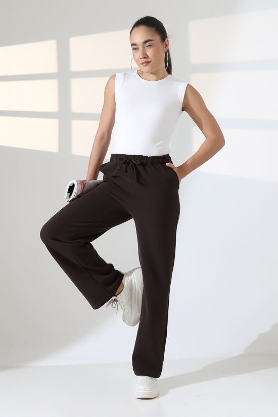 22165 KADIN FIRÇALI SELANİK CEPLİ İNCE BELLASTİKLİ PAÇASI AÇIK SALAŞ PANTOLON 