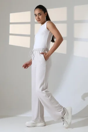 22165 KADIN FIRÇALI SELANİK CEPLİ İNCE BELLASTİKLİ PAÇASI AÇIK SALAŞ PANTOLON 