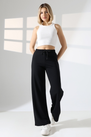 22143 KADIN  DİAGONEL ŞARDONSUZ 3 İP PENYE KOMPAKT KEMERİ KAŞGORSELİ  PAÇASI AÇIK EŞOFMAN PANTOLON 