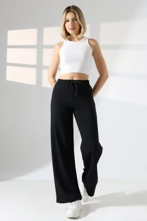 22143 KADIN  DİAGONEL ŞARDONSUZ 3 İP PENYE KOMPAKT KEMERİ KAŞGORSELİ  PAÇASI AÇIK EŞOFMAN PANTOLON 