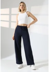 22143 KADIN  DİAGONEL ŞARDONSUZ 3 İP PENYE KOMPAKT KEMERİ KAŞGORSELİ  PAÇASI AÇIK EŞOFMAN PANTOLON 