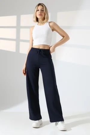 22143 KADIN  DİAGONEL ŞARDONSUZ 3 İP PENYE KOMPAKT KEMERİ KAŞGORSELİ  PAÇASI AÇIK EŞOFMAN PANTOLON 