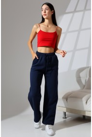 21776 KADIN 3 İP PENYE KOMPAKT ŞARDONLU CEPLİ PAÇASI AÇIK EŞOFMAN PANTOLON 