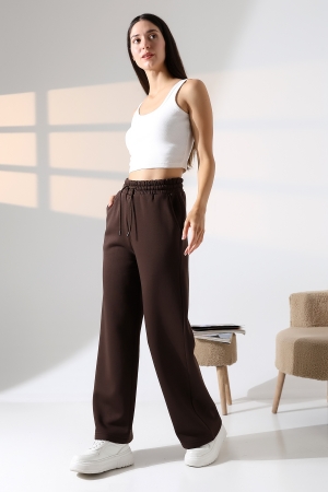 21776 KADIN 3 İP PENYE KOMPAKT ŞARDONLU CEPLİ PAÇASI AÇIK EŞOFMAN PANTOLON 