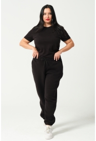 21629BB BÜYÜK BEDEN KADIN 3 İP PENYE KOMPAKT ŞARDONLU CEPLİ PAÇASI LAST EŞOFMAN PANTOLON 