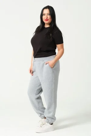 21629BB BÜYÜK BEDEN KADIN 3 İP PENYE KOMPAKT ŞARDONLU CEPLİ PAÇASI LAST EŞOFMAN PANTOLON 