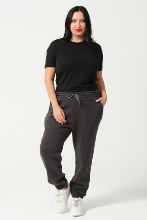 21629BB BÜYÜK BEDEN KADIN 3 İP PENYE KOMPAKT ŞARDONLU CEPLİ PAÇASI LAST EŞOFMAN PANTOLON 