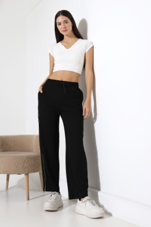 22291 KADIN DOUBLEFACE YUMUŞAK DOKU YANLARI ARABİYELİ PAÇASI AÇIK EŞOFMAN PANTOLON 