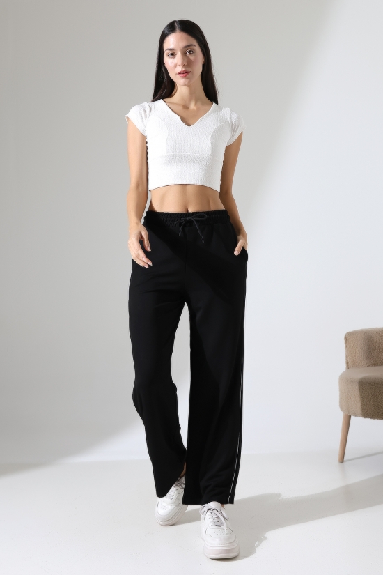 22291 KADIN DOUBLEFACE YUMUŞAK DOKU YANLARI ARABİYELİ PAÇASI AÇIK EŞOFMAN PANTOLON 