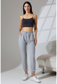 21633 KADIN FULL LYC PENYE KOMPAKT 2 İPLİK CEPLİ PAÇASI LAST. EŞOFMAN PANTOLON 