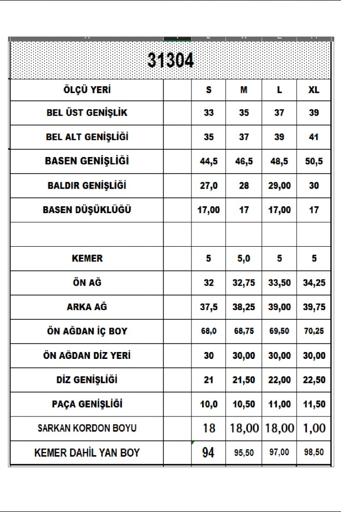 31304 - 3LÜ PAKET  BAYAN CEPLİ ÖNÜ ÇIMALI PAÇASI LAST.GENİŞ 2 İP PANTOLON 