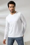 19647 ERKEK REGULAR FİT UZUN KOL V YAKA TSHIRT