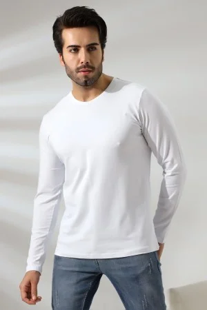 19647 ERKEK REGULAR FİT UZUN KOL V YAKA TSHIRT