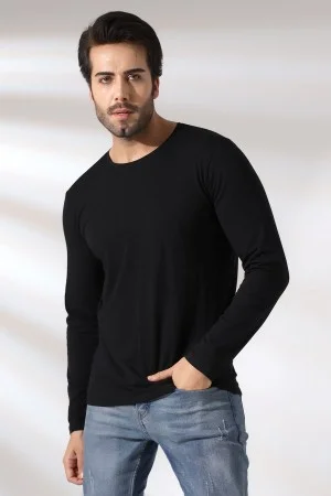 21483 ERKEK REGULAR FİT UZUN KOL BİSİKLET YAKA TSHIRT