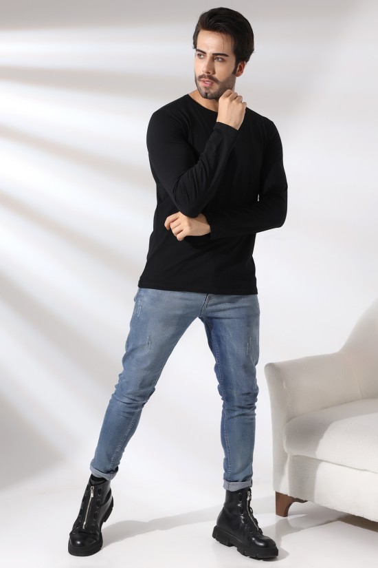 21483 ERKEK REGULAR FİT UZUN KOL BİSİKLET YAKA TSHIRT 21483 ERKEK REGULAR FİT UZUN KOL BİSİKLET YAKA TSHIRT