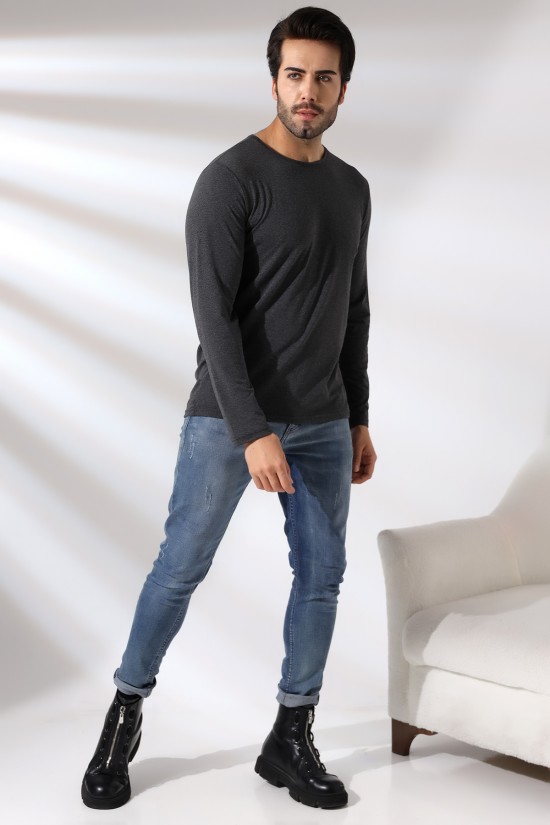 ERKEK REGULAR FİT UZUN KOL BİSİKLET YAKA TSHIRT ERKEK REGULAR FİT UZUN KOL BİSİKLET YAKA TSHIRT