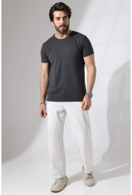 19953 ERKEK REGULAR FİT KISA KOL V YAKA TSHIRT