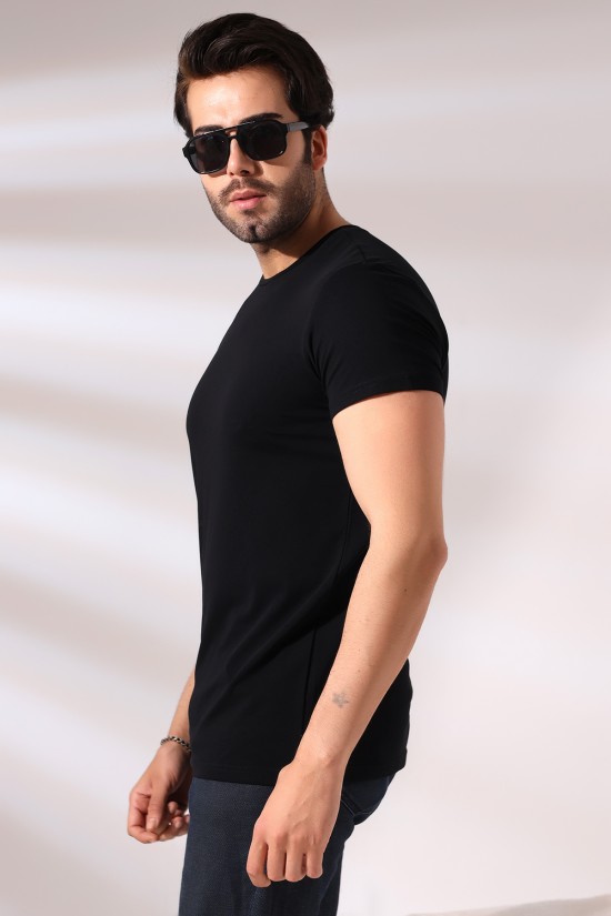 19952 ERKEK REGULAR FİT KISA KOL BİSİKLET YAKA TSHIRT