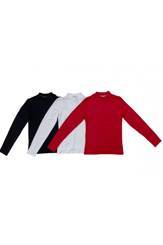 31756 - 3LÜ PAKET KADIN YARIM BALIKÇI UZUN KOLU PARMAK GEÇMELİ BLUZ 31756 - 3LÜ PAKET KADIN YARIM BALIKÇI UZUN KOLU PARMAK GEÇMELİ BLUZ