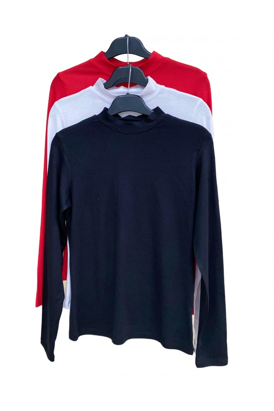 31756 - 3LÜ PAKET KADIN YARIM BALIKÇI UZUN KOLU PARMAK GEÇMELİ BLUZ 31756 - 3LÜ PAKET KADIN YARIM BALIKÇI UZUN KOLU PARMAK GEÇMELİ BLUZ