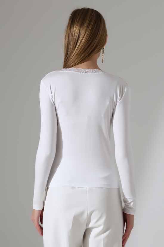 22144 KADIN V YAKASI DANTELLİ FULL LYC VORTVİSK UZUN KOL BLUZ 22144 KADIN V YAKASI DANTELLİ FULL LYC VORTVİSK UZUN KOL BLUZ