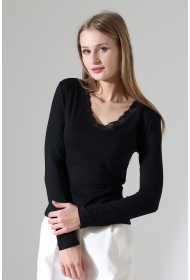 22144 KADIN V YAKASI DANTELLİ FULL LYC VORTVİSK UZUN KOL BLUZ 22144 KADIN V YAKASI DANTELLİ FULL LYC VORTVİSK UZUN KOL BLUZ