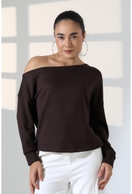 22185 KADIN KAYIK YAKA OMUZ DÜŞÜMLÜ DOUBLE FACE YUMUŞAK DOKULU UZUN KOL SWEAT-BLUZ 22185 KADIN KAYIK YAKA OMUZ DÜŞÜMLÜ DOUBLE FACE YUMUŞAK DOKULU UZUN KOL SWEAT-BLUZ