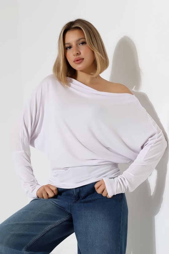 22153 KADIN OMUZ DÜŞÜMLU ASMTRK UZUN KOLU BEDENDE VE PARÇALI BLUZ 22153 KADIN OMUZ DÜŞÜMLU ASMTRK UZUN KOLU BEDENDE VE PARÇALI BLUZ