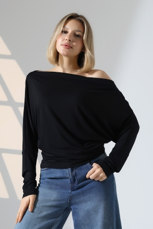 22153 KADIN OMUZ DÜŞÜMLU ASMTRK UZUN KOLU BEDENDE VE PARÇALI BLUZ 22153 KADIN OMUZ DÜŞÜMLU ASMTRK UZUN KOLU BEDENDE VE PARÇALI BLUZ