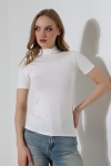 22192 KADIN YARIM BALIKÇI DİKYAKA KISA KOL FULL LYC VSK TSHIRT 