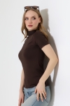 22192 KADIN YARIM BALIKÇI DİKYAKA KISA KOL FULL LYC VSK TSHIRT 