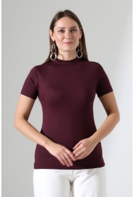 22192 KADIN YARIM BALIKÇI DİKYAKA KISA KOL FULL LYC VSK TSHIRT 