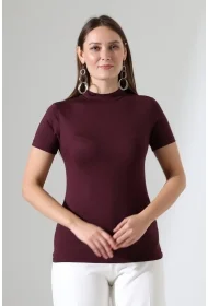 22192 KADIN YARIM BALIKÇI DİKYAKA KISA KOL FULL LYC VSK TSHIRT 