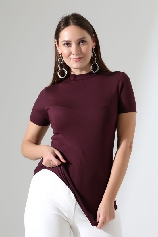 22192 KADIN YARIM BALIKÇI DİKYAKA KISA KOL FULL LYC VSK TSHIRT 