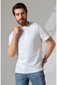 21751  ERKEK BASİC COMFOFRT FİT  KISA KOL BİSİKLET YAKA PAMUKLU TSHIRT 